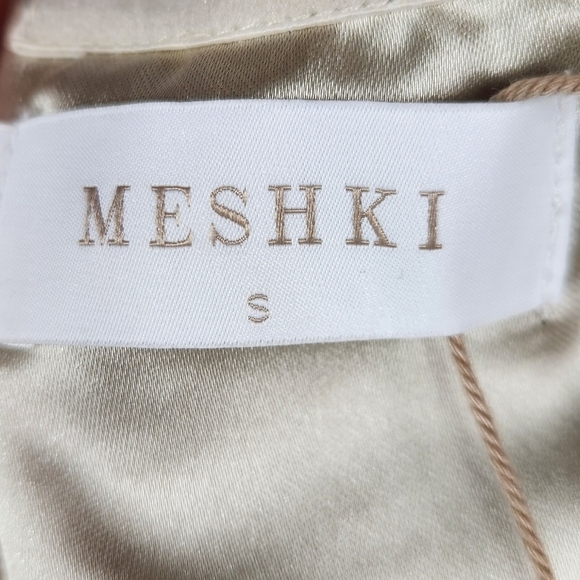 Meshki Satin Alanis Strapless Bride Wedding Maxi Dress in Champagne Small US 4 - Picture 11 of 14